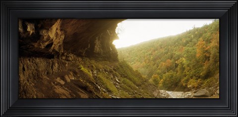 Framed View of the Catskills from Kaaterskill Falls in autumn, New York State, USA Print