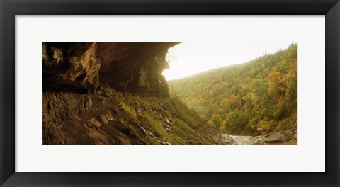 Framed View of the Catskills from Kaaterskill Falls in autumn, New York State, USA Print