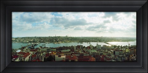 Framed Istanbul skyline on a cloudy day, Turkey Print