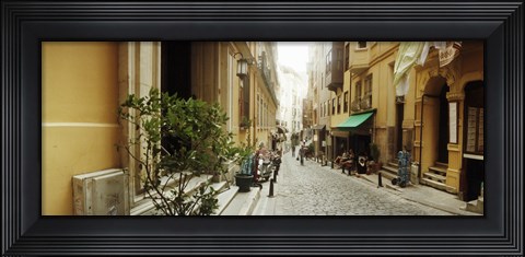 Framed Cobblestone street in Istanbul, Turkey Print