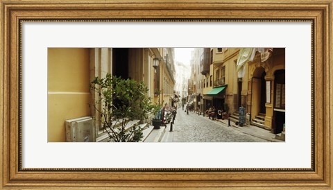 Framed Cobblestone street in Istanbul, Turkey Print