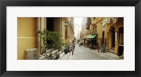 Framed Cobblestone street in Istanbul, Turkey Print