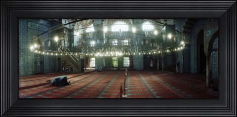 Framed Interiors of a mosque, Rustem Pasha mosque, Istanbul, Turkey Print