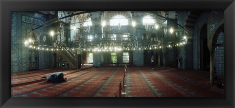 Framed Interiors of a mosque, Rustem Pasha mosque, Istanbul, Turkey Print