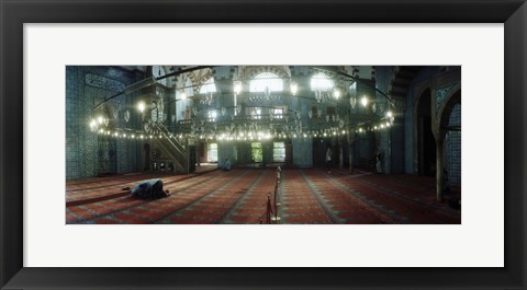 Framed Interiors of a mosque, Rustem Pasha mosque, Istanbul, Turkey Print