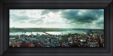 Framed View of a city on a cloudy day, Istanbul, Turkey Print