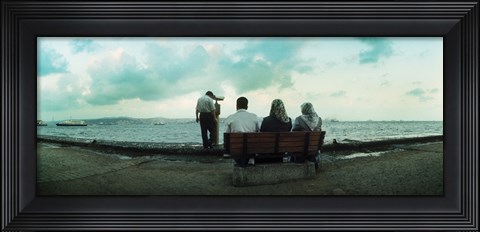 Framed People looking out on the Bosphorus Strait, Istanbul, Turkey Print