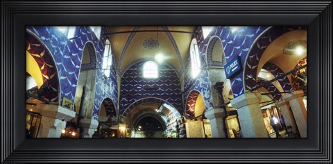 Framed Interiors of a market, Grand Bazaar, Istanbul, Turkey Print