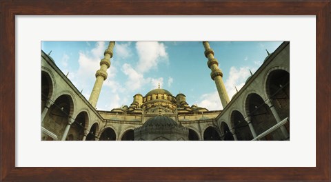 Framed Low angle view of inside of New Mosque, New Mosque, Eminonu, Istanbul, Turkey Print