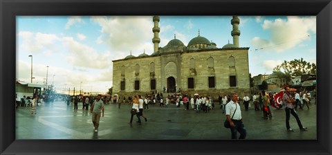 Framed Courtyard in front of Yeni Cami, Eminonu district, Istanbul, Turkey Print