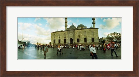 Framed Courtyard in front of Yeni Cami, Eminonu district, Istanbul, Turkey Print