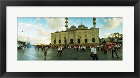 Framed Courtyard in front of Yeni Cami, Eminonu district, Istanbul, Turkey Print