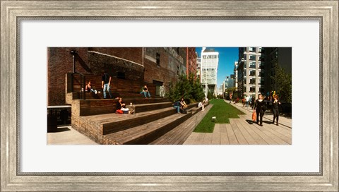 Framed People on the street in a city, High Line, Chelsea, Manhattan, New York City, New York State, USA Print