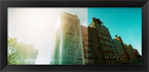 Framed Low angle view of buildings from the High Line in Chelsea, New York City, New York State, USA Print