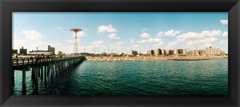 Framed People on the beach, Coney Island, Brooklyn, Manhattan, New York City, New York State, USA Print