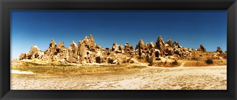 Framed Wide angle view of the Cappadocia caves, Central Anatolia Region, Turkey Print