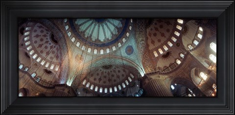 Framed Panoramic Images of a Blue Mosque, Istanbul, Turkey Print