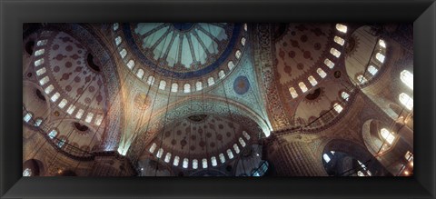 Framed Panoramic Images of a Blue Mosque, Istanbul, Turkey Print