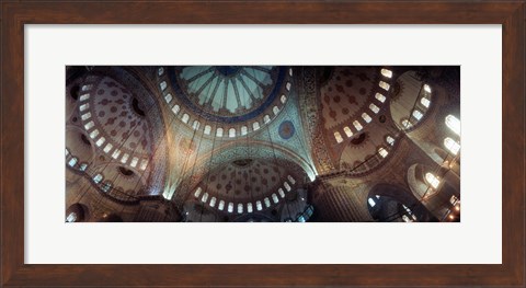Framed Panoramic Images of a Blue Mosque, Istanbul, Turkey Print