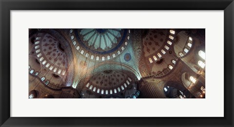 Framed Panoramic Images of a Blue Mosque, Istanbul, Turkey Print