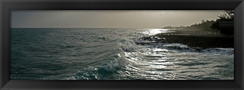 Framed Waves in the sea, Negril, Westmoreland, Jamaica Print