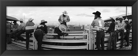 Framed Cowboys at rodeo, Pecos, Texas, USA Print