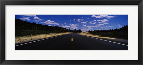 Framed Highway passing through landscape, New Mexico, USA Print