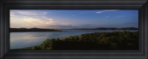 Framed Lake Travis at dusk, Austin, Texas Print