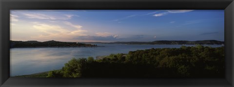 Framed Lake Travis at dusk, Austin, Texas Print