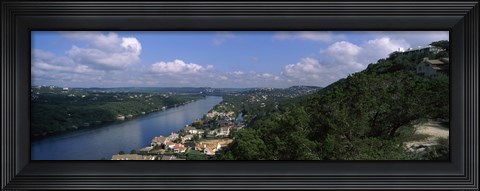 Framed High angle view of a city at the waterfront, Austin, Travis County, Texas, USA Print
