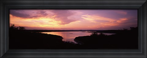 Framed Lake Travis at dusk - Pink Sky, Austin, Texas Print