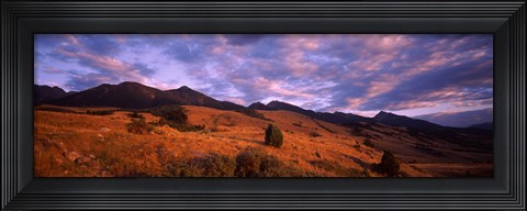Framed Clouds over mountainous landscape at dusk, Montana, USA Print