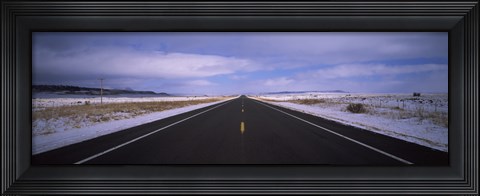 Framed Winter highway passing through a landscape, New Mexico, USA Print