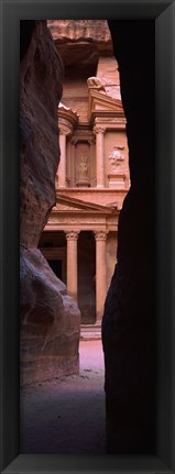Framed Treasury through the rocks, Petra, Wadi Musa, Jordan Print