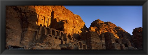 Framed Royal Tombs at Petra, Wadi Musa, Jordan Print