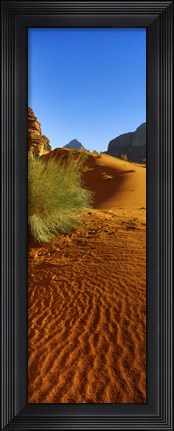 Framed Sand dunes in a desert, Jordan (vertical) Print
