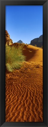 Framed Sand dunes in a desert, Jordan (vertical) Print