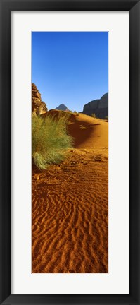 Framed Sand dunes in a desert, Jordan (vertical) Print