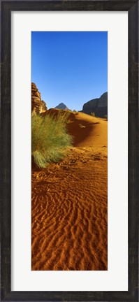 Framed Sand dunes in a desert, Jordan (vertical) Print