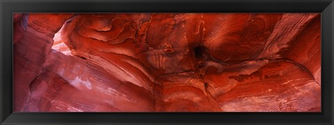 Framed Details of sandstone formation, Jordan Print