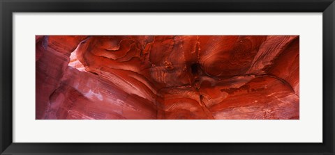 Framed Details of sandstone formation, Jordan Print