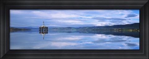 Framed Disused oil rig in the Cromarty Firth, Inverness, Inverness-Shire, Scotland Print