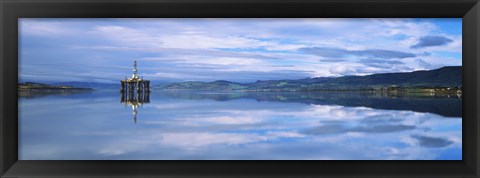 Framed Disused oil rig in the Cromarty Firth, Inverness, Inverness-Shire, Scotland Print