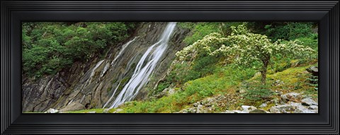 Framed High angle view of the Aber Falls, Abergwyngregyn, Gwynedd, Wales Print