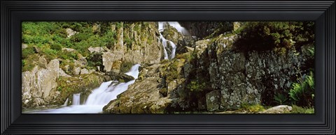 Framed Waterfall at Pen-Y-Pass, Snowdonia, Gwynedd, Wales Print