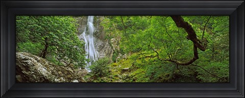 Framed Aber Falls in a forest, Abergwyngregyn, Gwynedd, Wales Print