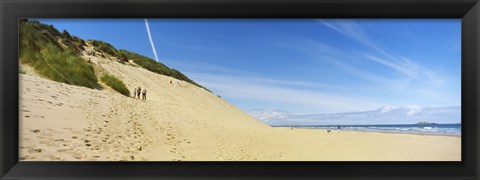 Framed Huge sand dune at White Rocks Bay, County Antrim, Northern Ireland Print