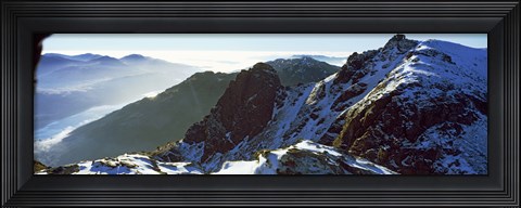 Framed Snowcapped mountain range, The Cobbler (Ben Arthur), Arrochar, Argyll And Bute, Scotland Print