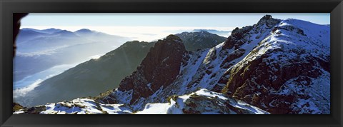 Framed Snowcapped mountain range, The Cobbler (Ben Arthur), Arrochar, Argyll And Bute, Scotland Print