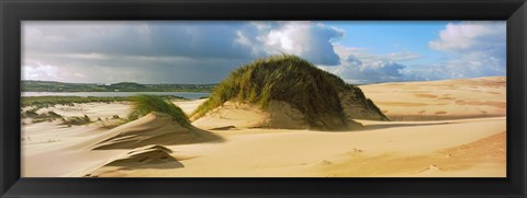 Framed Clouds over sand dunes, Sands of Forvie, Newburgh, Aberdeenshire, Scotland Print